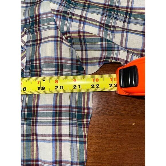Vintage Campus Plaid Collar Shirt Mens Western Pearl Snap Medium - Picture 4 of 5